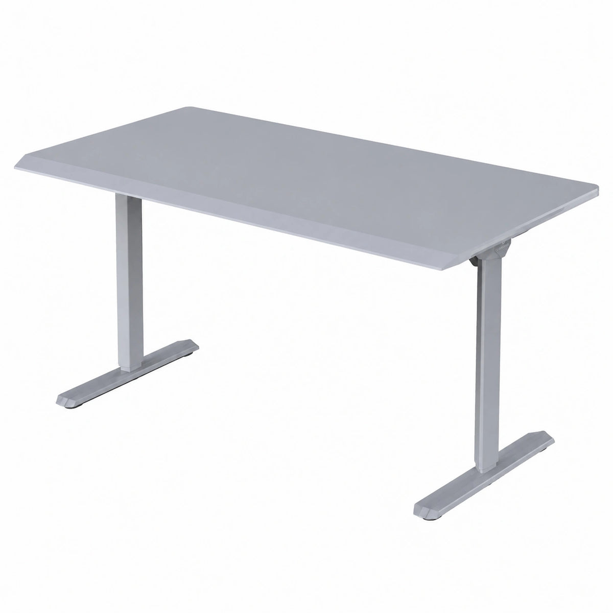 Elektrisch höhenverstellbarer Gaming Schreibtisch mit LED, Grau, 140x70cm