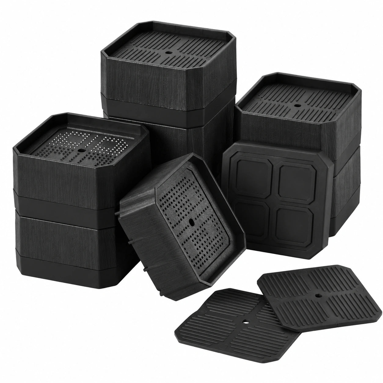 Robuste, verstellbare Möbelheber, stapelbare Erhöhungen für Bett, Tisch und Sofa, bis zu 1000 kg, 8er Set