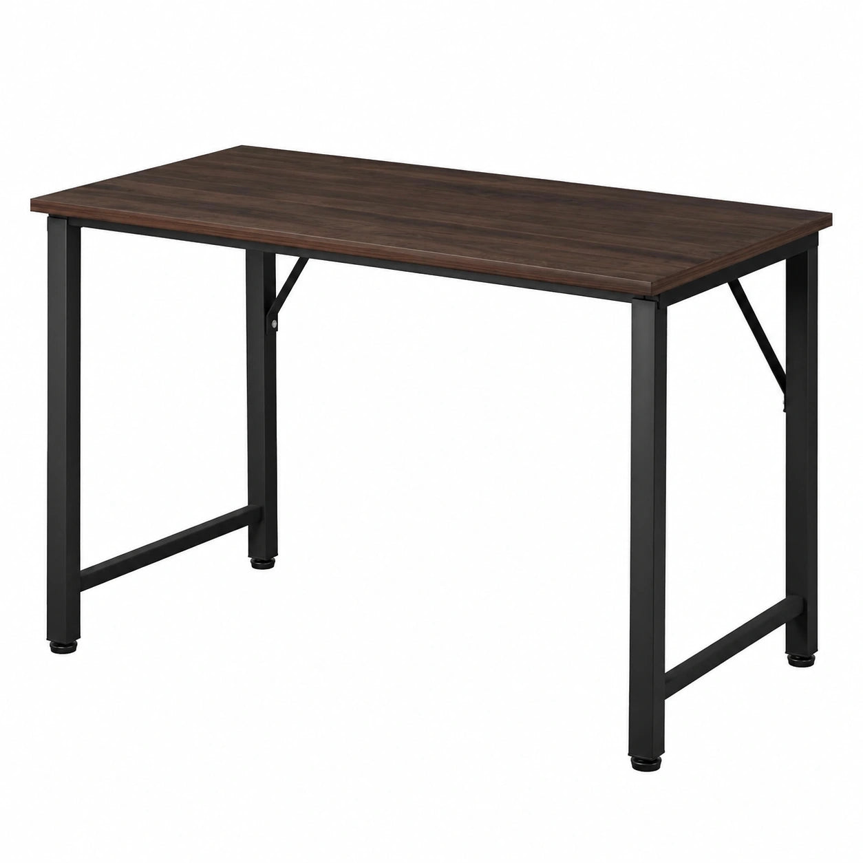 Kompakter Computertisch mit Monitorständer, 80x40x75 cm, Stabiler Arbeitsplatz für Zuhause, Schwarz/Braun