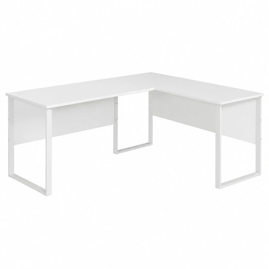 Amanda L-förmiger Schreibtisch Weiß - Moderner Eckcomputertisch für Büro und Home-Office, 223x77x73 cm