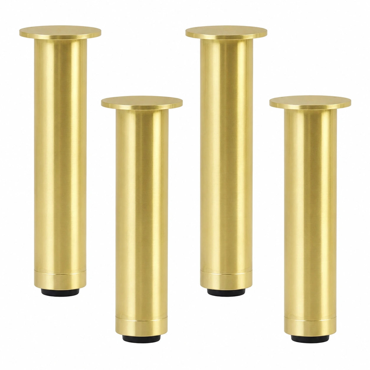 Höhenverstellbare Sofafüße aus Aluminium, 4er Set, Gold, 8-25 cm