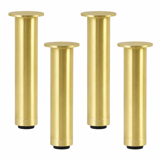 Höhenverstellbare Sofafüße aus Aluminium, 4er Set, Gold, 8-25 cm
