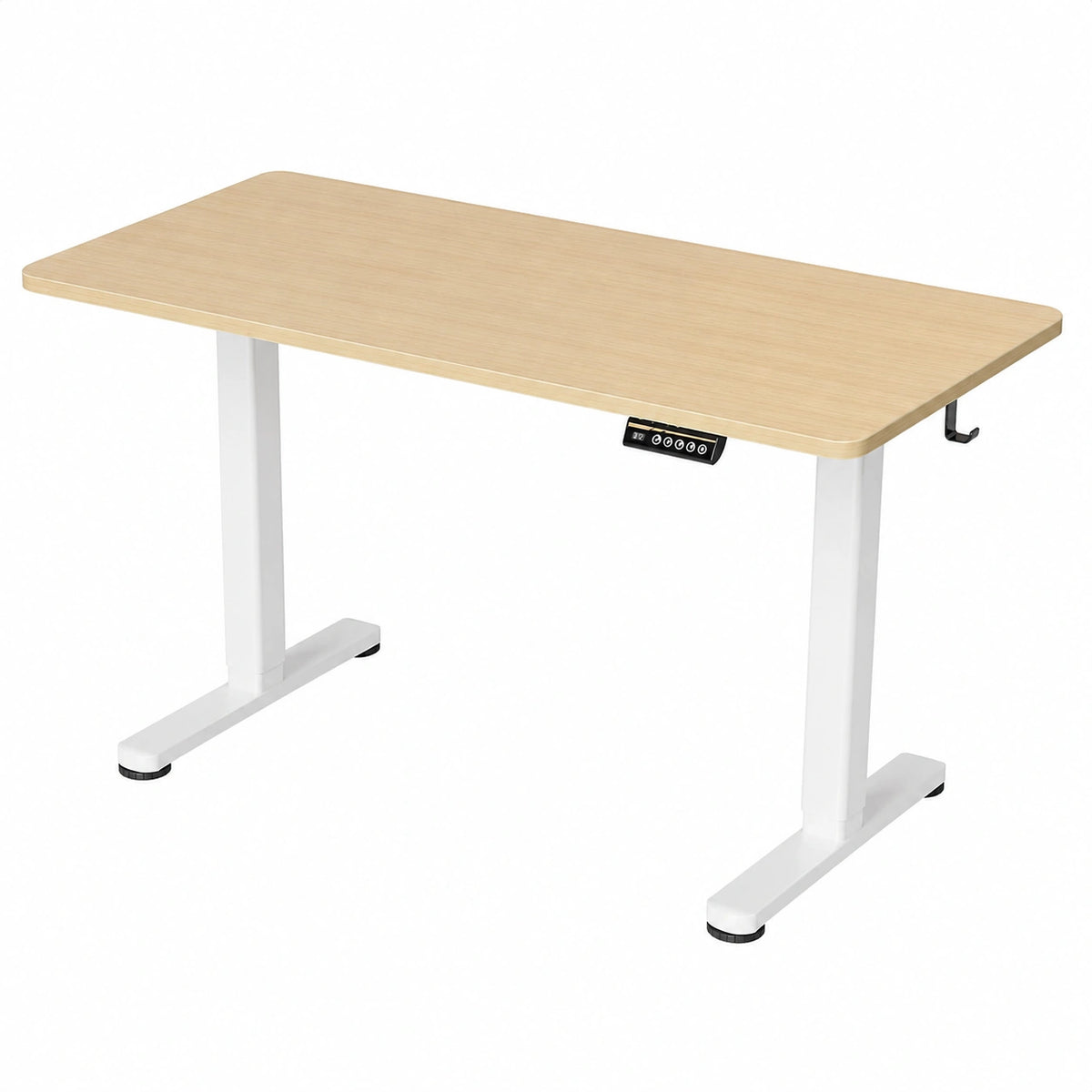 Elektrisch höhenverstellbarer Schreibtisch 120x60 cm, Weiß/Beige