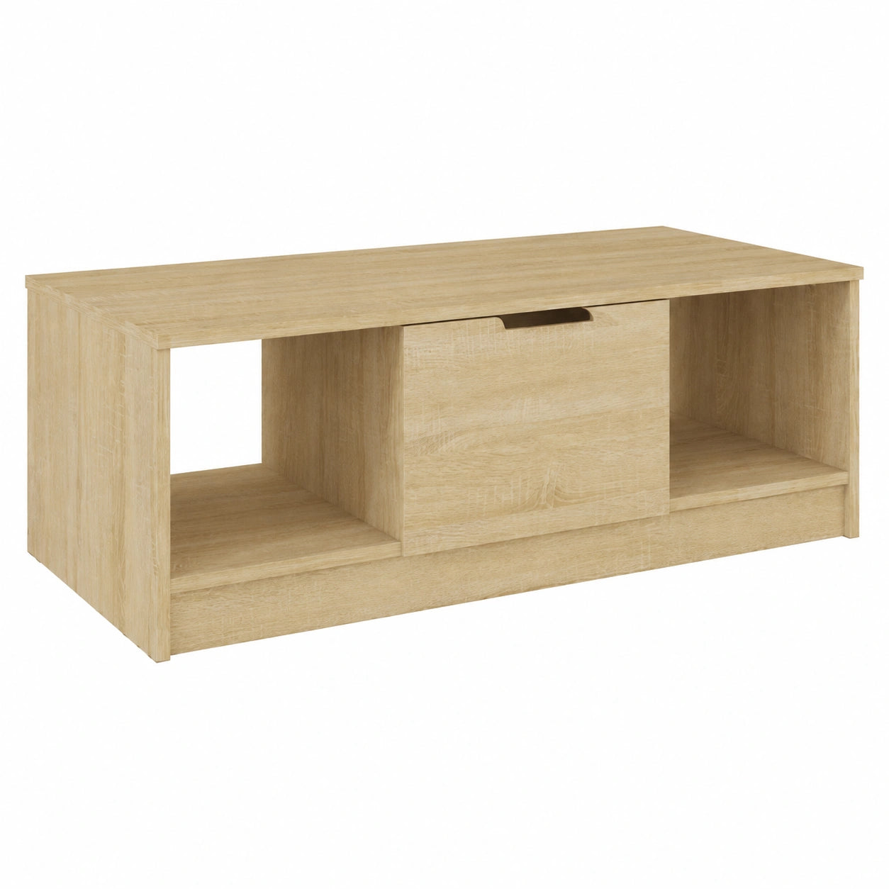 Moderner FIRBNUS Couchtisch aus Holz, Braun 102x50x36 cm mit Stauraum