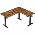 Elektrisch Höhenverstellbarer Eckschreibtisch L-Form, 190x150 cm, mit Kabelmanagement, für Büro und Gaming, Rustikales Braun