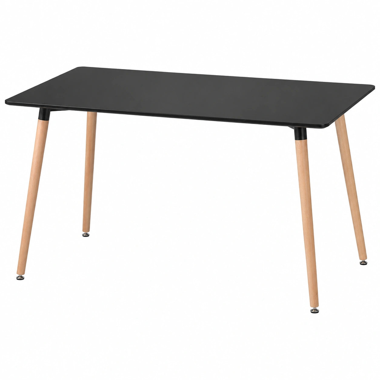 Moderner Esstisch mit 4 Stühlen im skandinavischen Design, ideal für Küche und Wohnzimmer, Schwarz, 110 cm