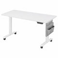 Elektrisch verstellbarer Schreibtisch, 60x140 cm, mit Memory-Steuerung, wolkenweiß